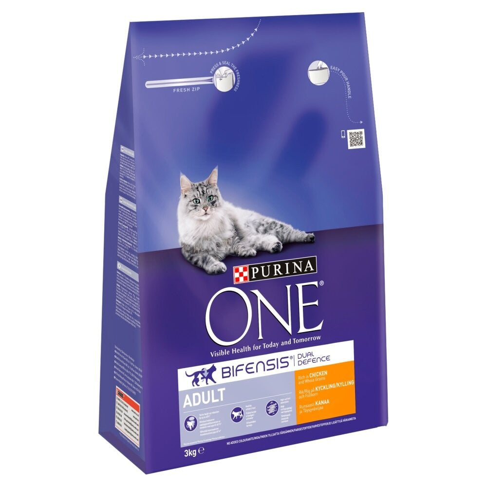 Purina One Adult 3Kg - Chicken and Wholegrains - Dry Cat Food