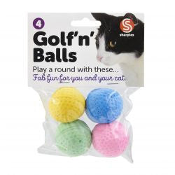 Sharples Ruff 'N' Tumble Golf 'N' Balls Assorted - Pack of 4 Balls - Cat Toy