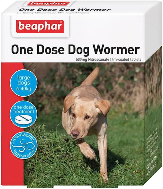 Beaphar One Dose Wormer For Large Dogs - 4 Tablets