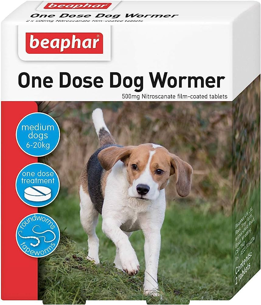 Beaphar One Dose Wormer For Medium Dogs - 2 Tablets