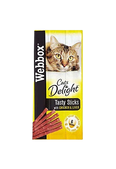Webbox 6 Tasty sticks - Pack of 12 - Cat Delights Chicken & Liver