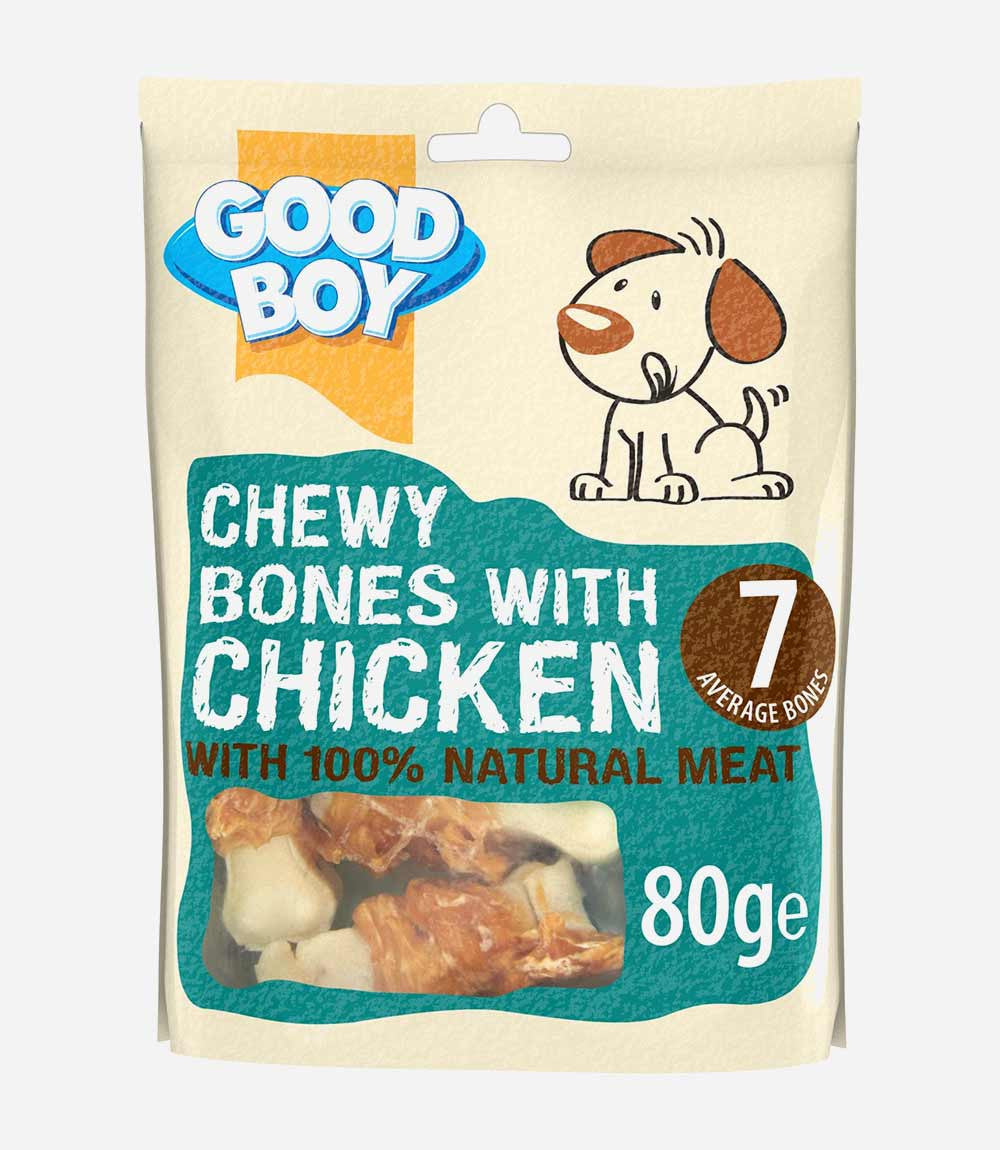 Good Boy 10x80g Chewy Bones with Chicken