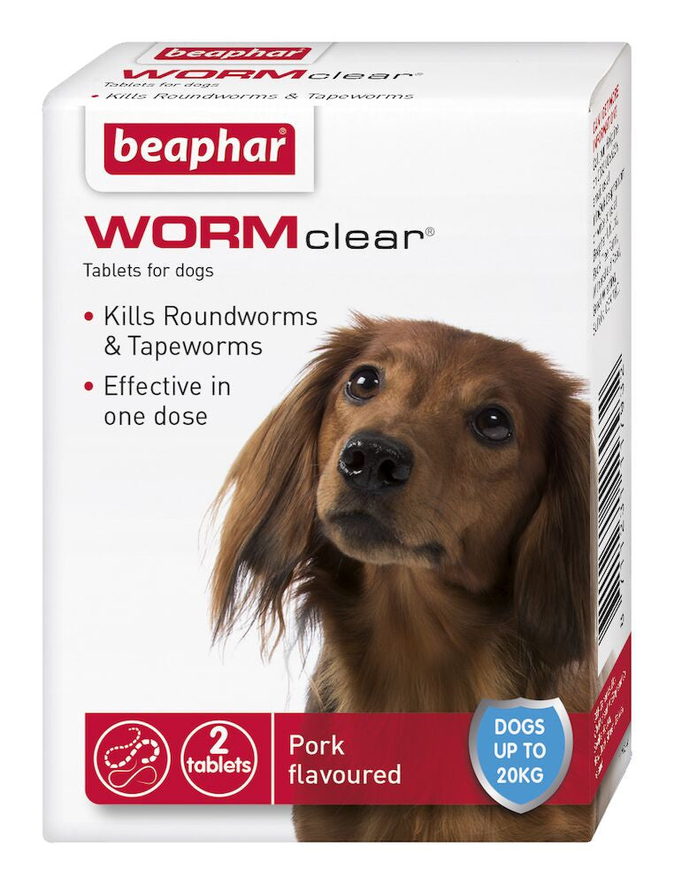 Beaphar WORMclear Dog Up To 20kg - 2 Tablets