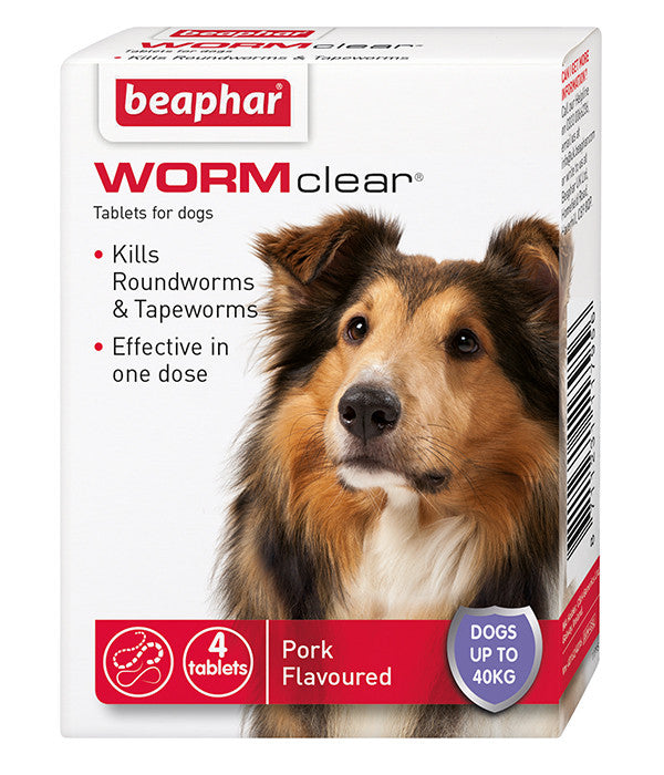 Beaphar WORMclear Dog Up To 40kg - 4 Tablets