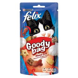 Felix 8x60g Goody Bag Mixed Grill Flavoured with Beef, Chicken and Salmon - Cat Treats