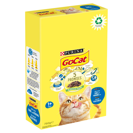 Go-Cat Adult Dry Cat Food Tuna Herring & Vegetable 750G