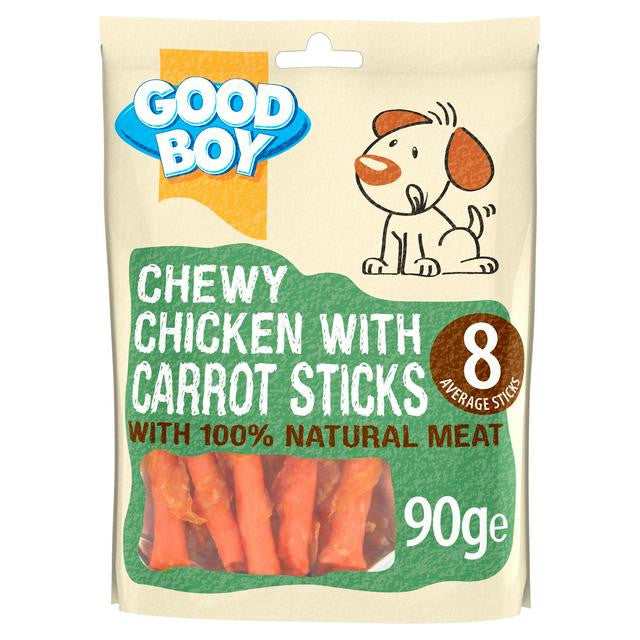 Good Boy 10x90g Chewy Chicken & Carrot Sticks