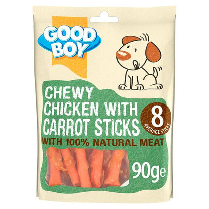 Good Boy 10x90g Chewy Chicken &amp; Carrot Sticks