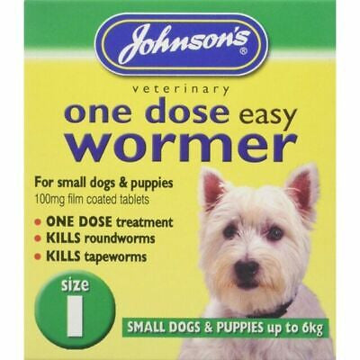 Johnson's One Dose Easy Worming - 3 Tablets - SIZE 1 For Small Dogs
