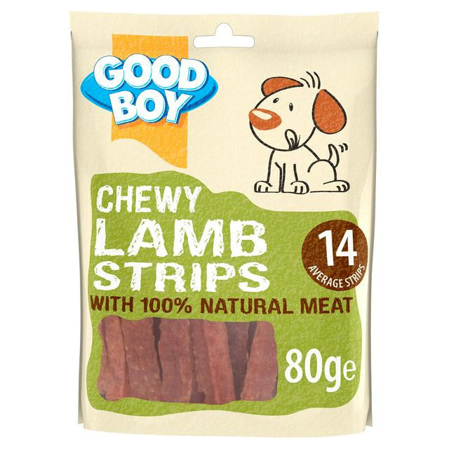 Good Boy 10x80g Chewy Lamb Strips - Dog Treat