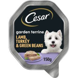 Cesar Garden Terrine With Juicy Lamb, Turkey & Green Beans In Loaf 14x150g  - Wet Dog Food Trays