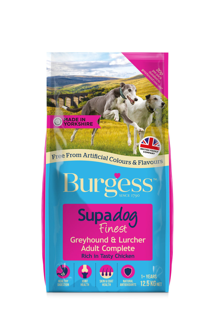 Burgess Greyhound & Lurcher Chicken 12.5kg - Dry Dog Food