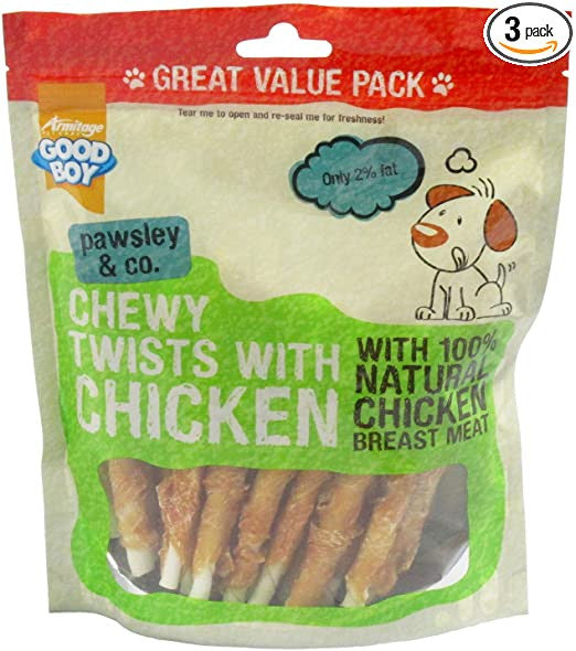Good Boy 10x90g Chewy Twists with Chicken