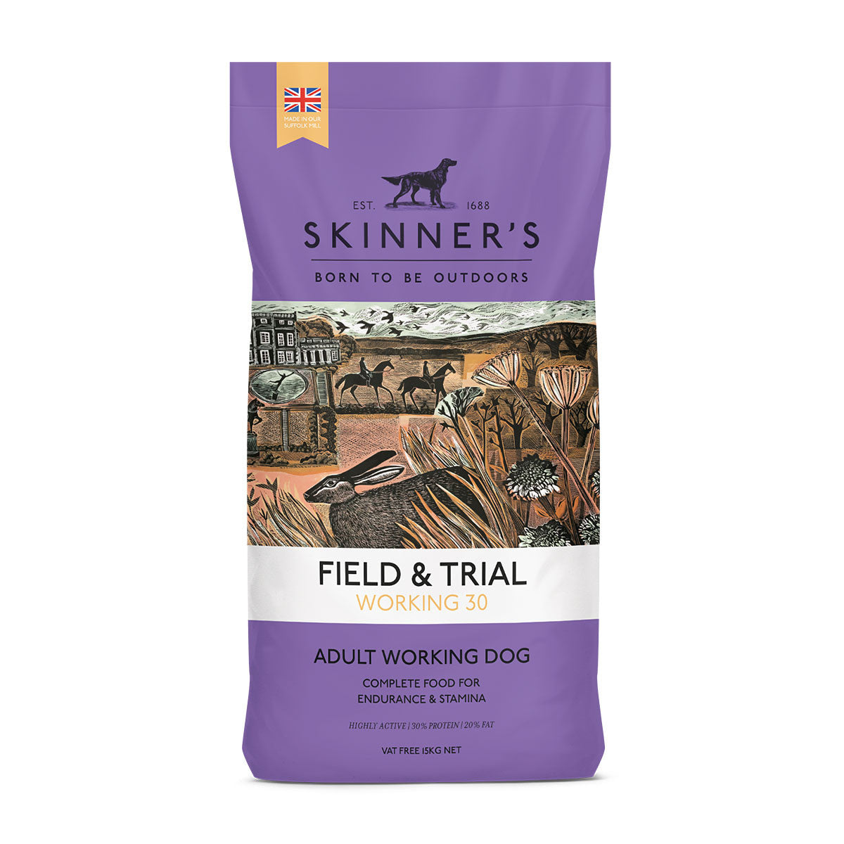 Skinner's 15kg  Field & Trial Working 30 - Adult Dry Dog Food