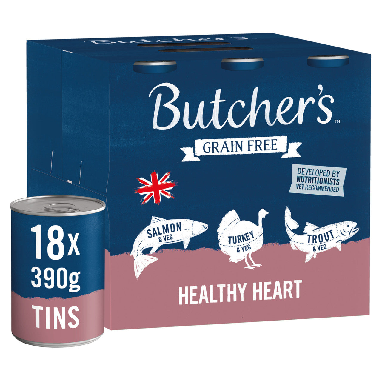 Butchers 18x390g Grain Free Healthy Heart Cans  - Wet Dog Food