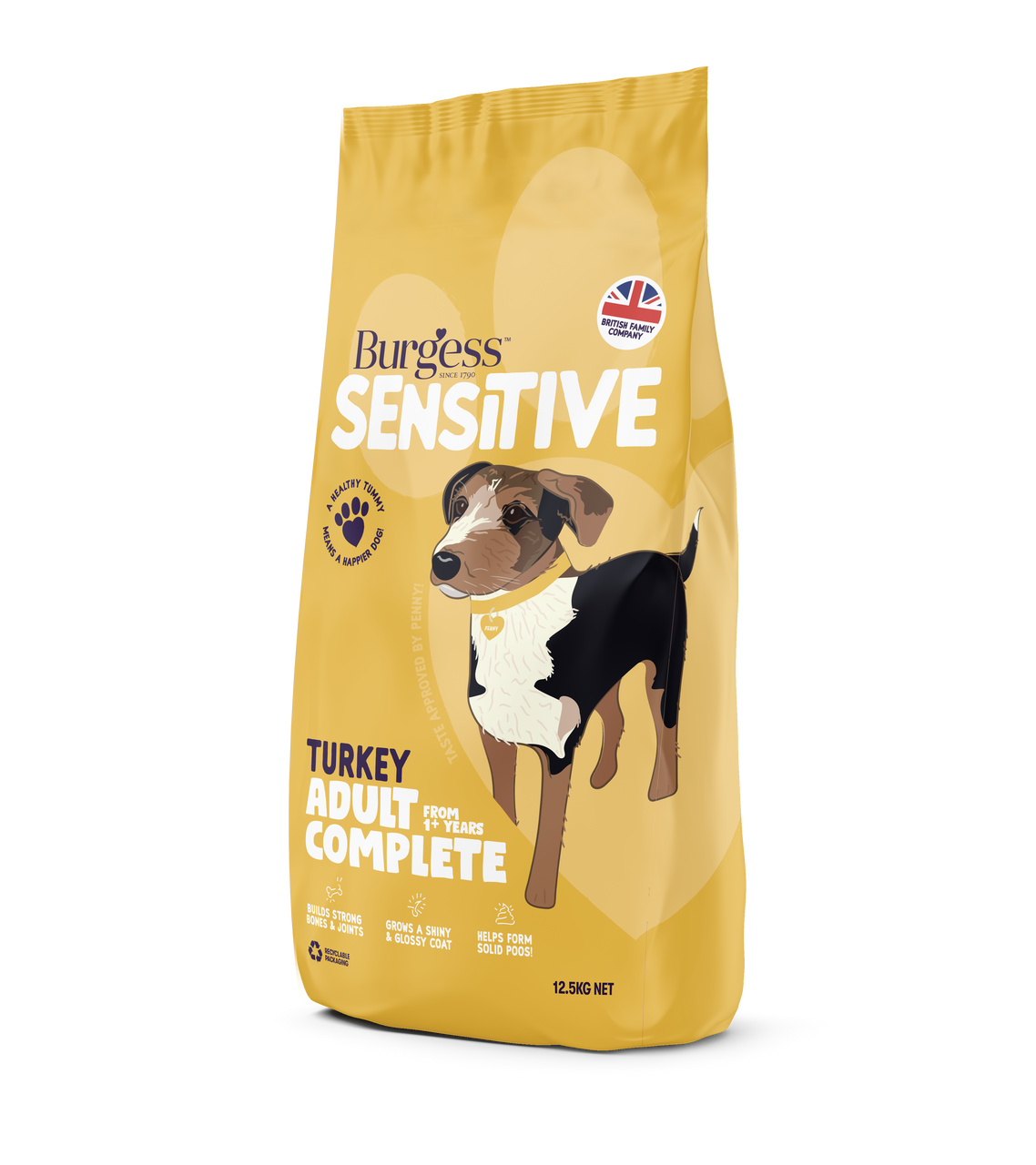 Burgess Sensitive Adult Dog Food 12.5kg - Turkey & Rice  - Dry Dog Food