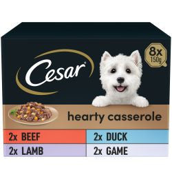 Cesar 8x150g Hearty Casserole Mixed Selection - Adult Wet Dog Food Trays