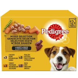 Pedigree Mixed Selection in Gravy 12 x 100g   Pouches - Adult Wet Dog Food