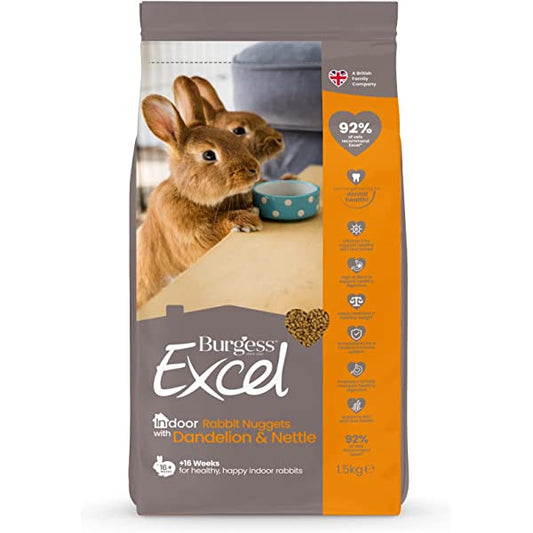 Burgress 1.5kg Excel Indoor Nuggets - Rabbit Food