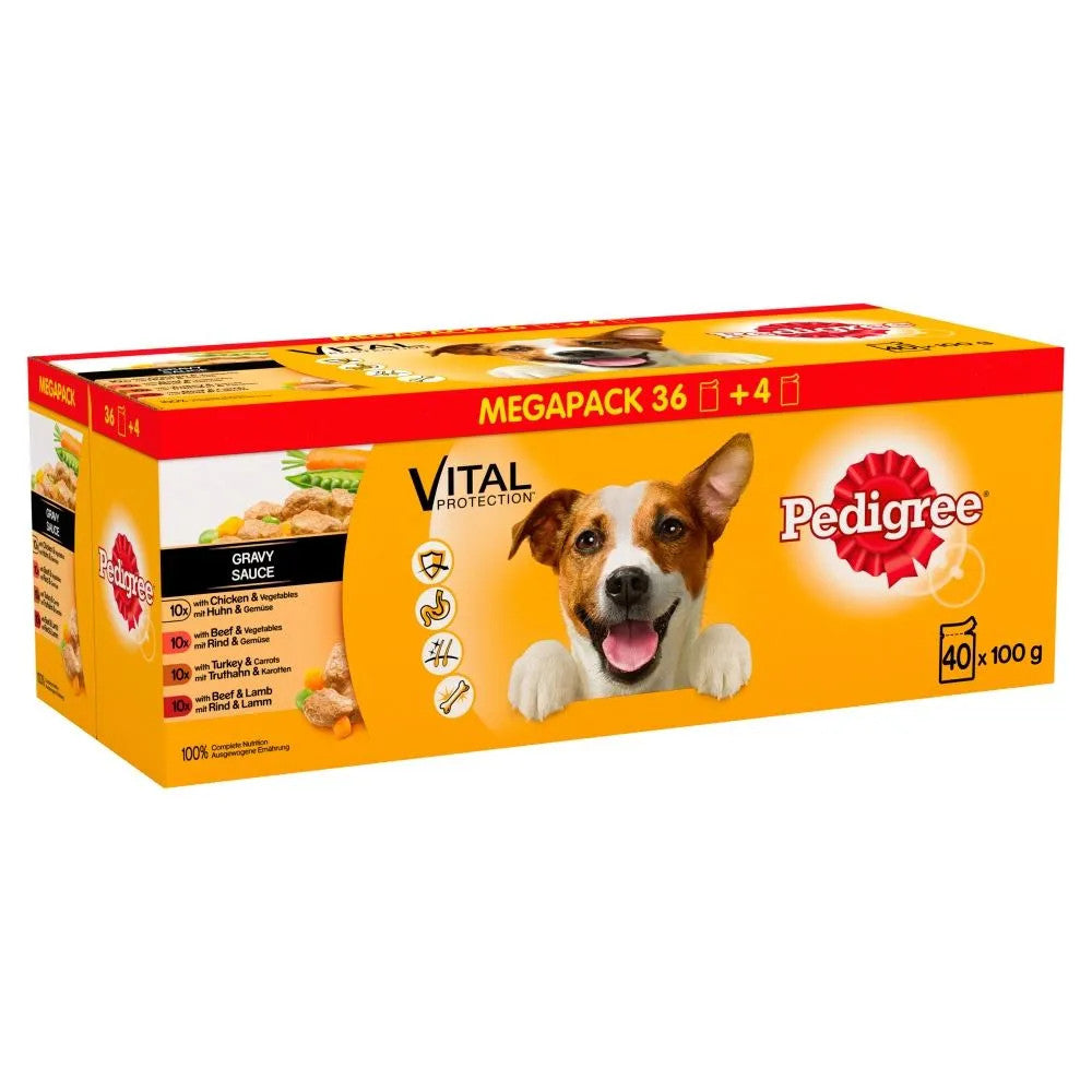 Pedigree 40x100g  Mixed Selection in Gravy Mega Pack Pouches - Wet Dog Food