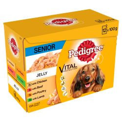 Pedigree 12x100g Senior Mixed Selection in Jelly Pouches - Wet Dog Food
