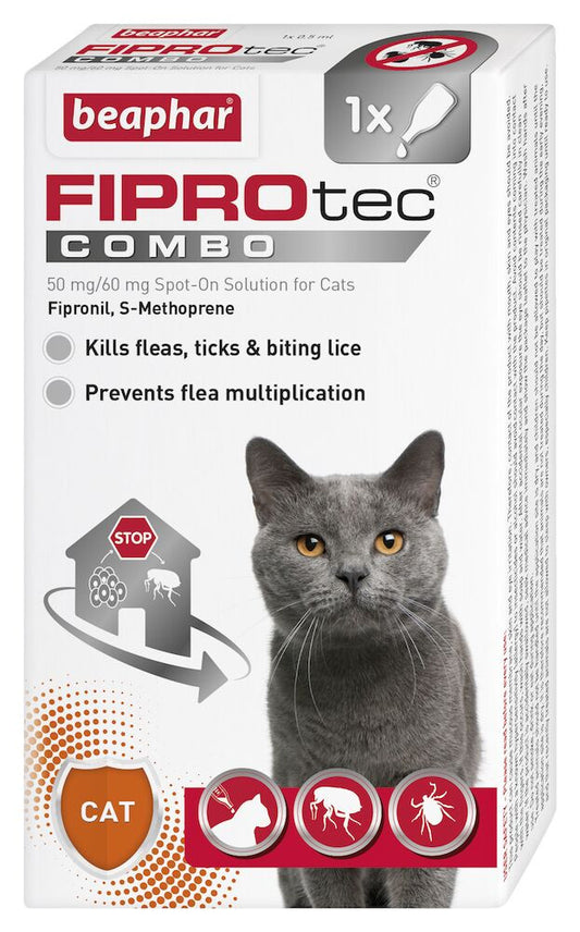 Beaphar Spot on Fiprotec Combo - 3 Pipettes -  Cat Care Treatment