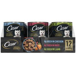Cesar 12x400g Natural Goodness Mixed Selection in Loaf Tins - Adult Wet Dog Food