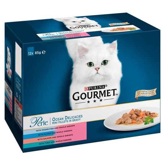 Gourmet Ocean Delicacies Mini Fillets in Gravy Pouches - Wet Cat Food