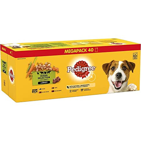 Pedigree Mixed Selection in Gravy Pouches 80 x 100g - Mega Pack - Wet Dog Food