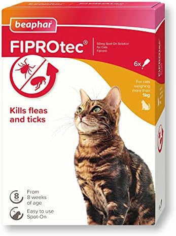 Beaphar Fiprotec Spot On Flea & Tick - 6 pipettes - Cat Care Treatment