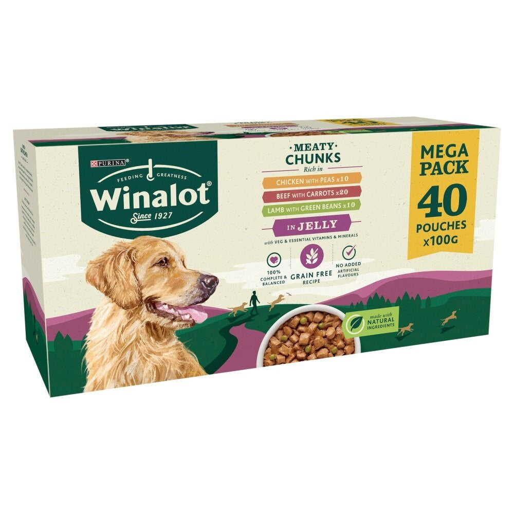 Winalot Adult Meaty Chunks in Jelly | Wet Dog Pouches