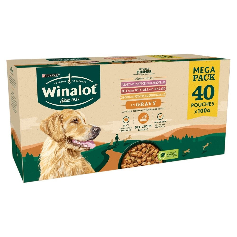Winalot Adult Sunday Dinner Chunks in Gravy | Wet Dog Pouches