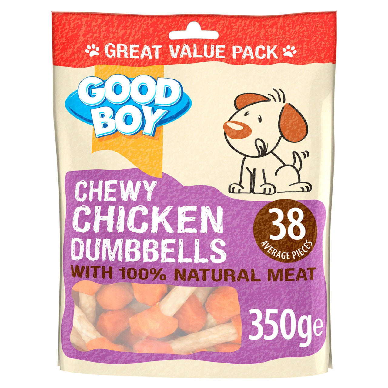 Good Boy 350g Chewy Chicken Dumbbell - Dog Treat