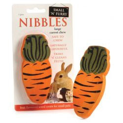 Small 'N' Furry Nibbles Carrot Wood Large - Small Animal Chewing Toys
