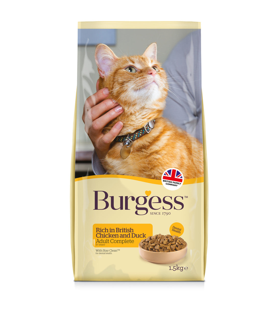 Burgess 1.5kg Chicken & Duck - Adult Dry Cat Food