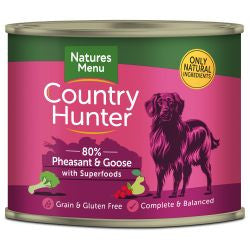 Nature Menu 6x600g Country Hunter 80% Pheasant & Goose with Superfoods Cans