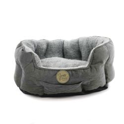 Ancol Sleepy Paws Oval Grey Cord - Dog Soft Beds