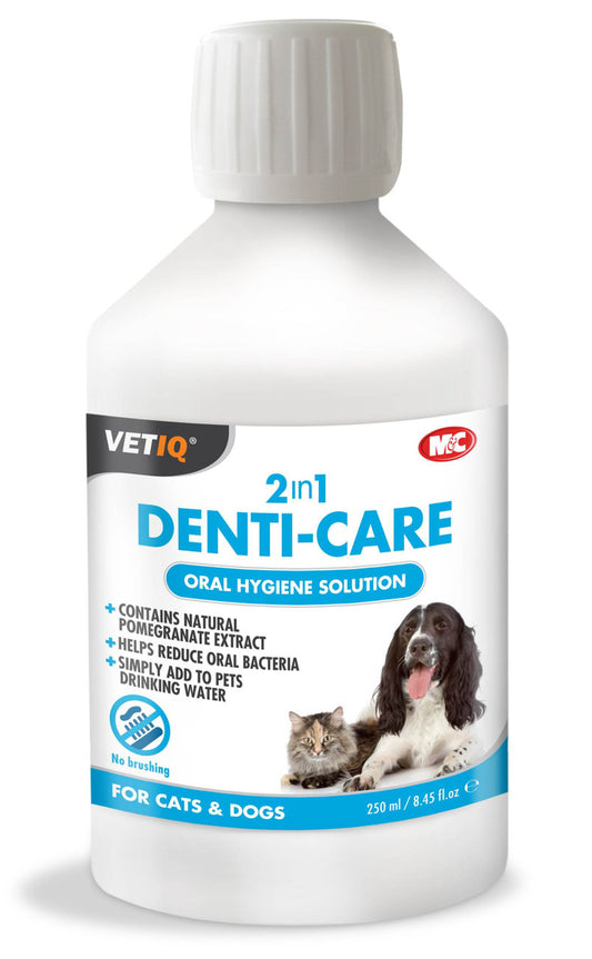 Vetiq 250ml  2 in 1 Denti Care Oral Hygiene Solution - Dog & Cat Care Treatment